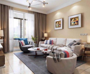 Modern A Living Room-ID:446692941