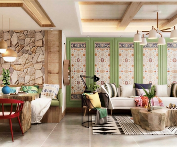 Country Style A Living Room-ID:251960874