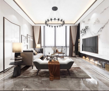 New Chinese Style A Living Room-ID:560878046