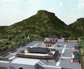 New Chinese Style Architectural Bird's-eye View Planning-ID:535804996