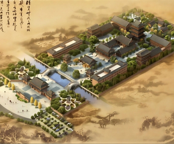Chinese Style Architectural Bird's-eye View Planning-ID:686024901