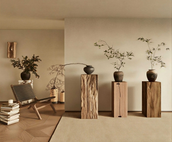 Wabi-sabi Style Potted Green Plant-ID:381483083