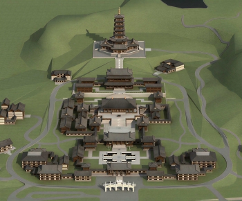 New Chinese Style Architectural Bird's-eye View Planning-ID:283329968