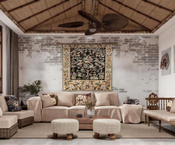 Retro Style A Living Room-ID:606612924