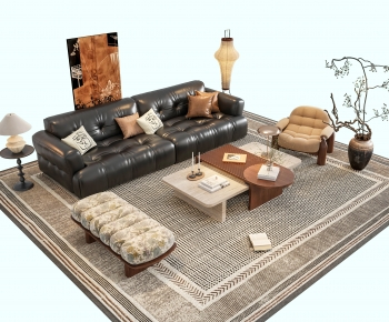 Wabi-sabi Style Sofa Combination-ID:393044951