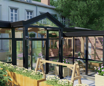 Modern Glass Sunshine Room-ID:109798914