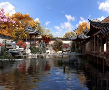 Chinese Style Park Landscape-ID:729645014