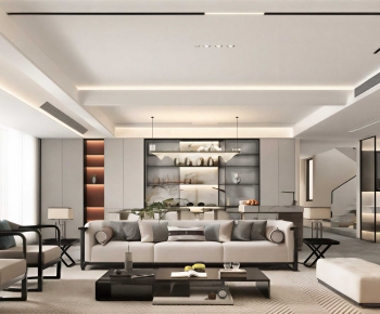 New Chinese Style A Living Room-ID:706901078