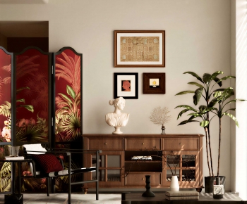 New Chinese Style A Living Room-ID:910691983