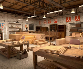 Retro Style Factory Floor/warehouse-ID:917588007