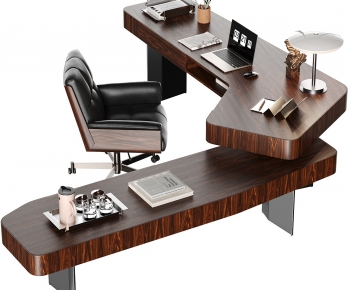 Modern Office Desk And Chair-ID:412632945