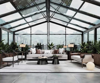 New Chinese Style Glass Sun Room-ID:873648881