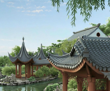 New Chinese Style Garden Landscape-ID:932487014