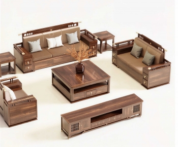 New Chinese Style Sofa Combination-ID:856540295