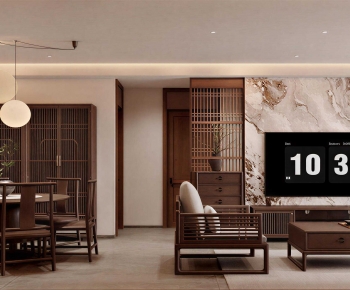 New Chinese Style A Living Room-ID:344355112