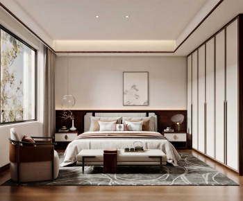 New Chinese Style Bedroom-ID:668534992