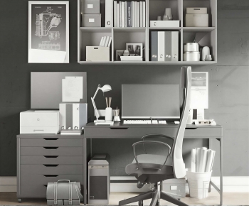 Modern Office Desk And Chair-ID:365870063