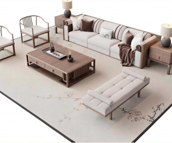 New Chinese Style Sofa Combination-ID:706193929