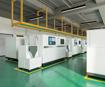 Modern Factory Floor/warehouse-ID:732234009