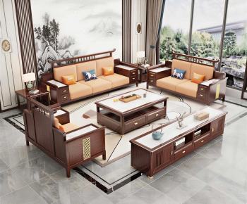 New Chinese Style Sofa Combination-ID:953408962