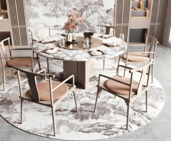 New Chinese Style Dining Table And Chairs-ID:351427088