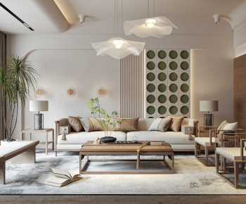 New Chinese Style A Living Room-ID:495887047