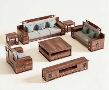 New Chinese Style Sofa Combination-ID:399432906
