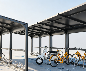 Modern Outdoor Parking Lot-ID:412627942