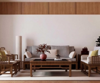 New Chinese Style A Living Room-ID:596170484