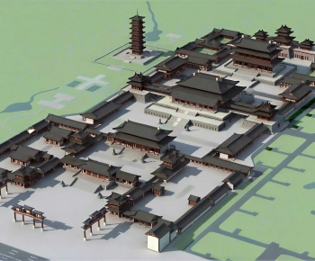 New Chinese Style Architectural Bird's-eye View Planning-ID:790112974
