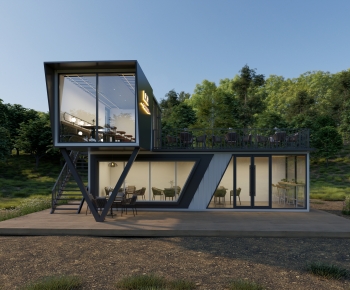 Modern Appearance Of Commercial Building-ID:592107061