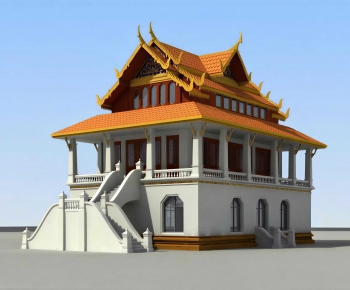 Southeast Asian Style Ancient Architectural Buildings-ID:819200995