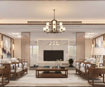 New Chinese Style A Living Room-ID:353414061
