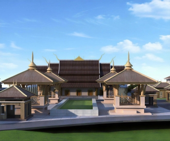 Southeast Asian Style Appearance Of Commercial Building-ID:442468885