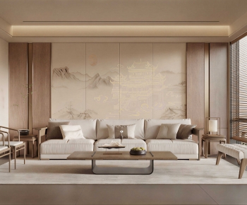 New Chinese Style A Living Room-ID:479990968