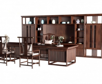New Chinese Style Office Desk And Chair-ID:786323071