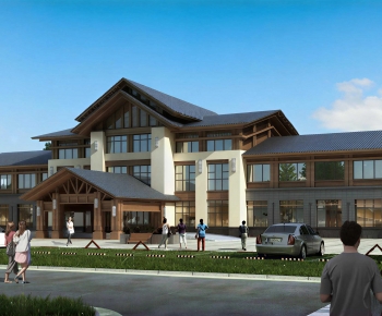 New Chinese Style Appearance Of Commercial Building-ID:118621116