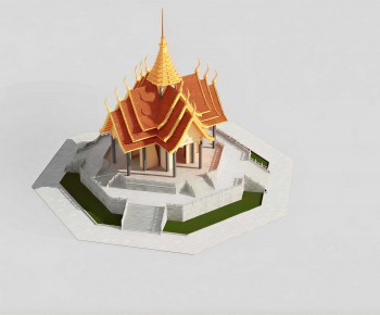 Thai Style Ancient Architectural Buildings-ID:101139582