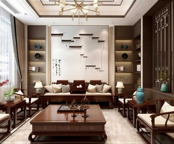 Chinese Style A Living Room-ID:670443065
