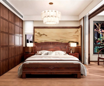 New Chinese Style Bedroom-ID:741236938