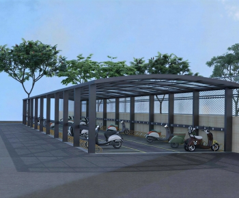 Modern Outdoor Parking Lot-ID:579730998