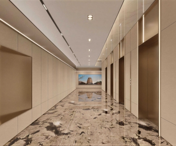 Modern Office Elevator Hall-ID:392426973