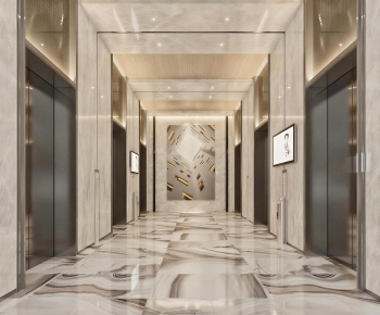 Modern Office Elevator Hall-ID:639621975