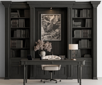 American Style Office Desk And Chair-ID:765492921