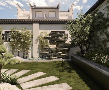 New Chinese Style Courtyard/landscape-ID:153872973