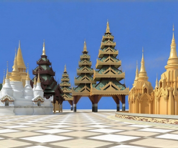 Southeast Asian Style Religious Architecture-ID:888840915