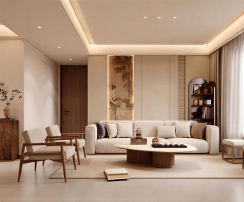 New Chinese Style A Living Room-ID:642091993