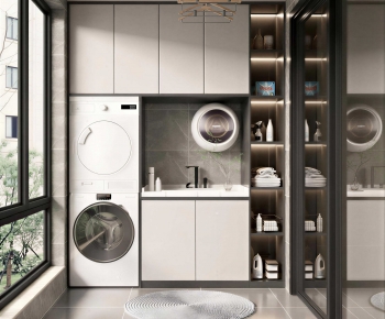 Modern Balcony Laundry Room-ID:508279818