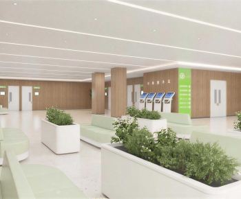 Modern Hospital Hall-ID:666511133