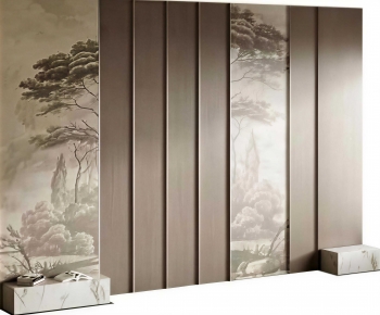 New Chinese Style TV Wall-ID:214960107